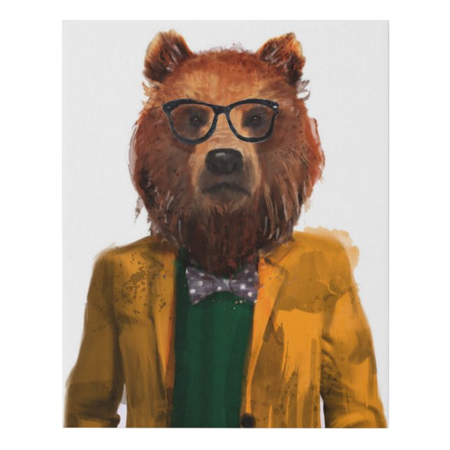 Best Dressed Bear Faux Canvas Print (Front)