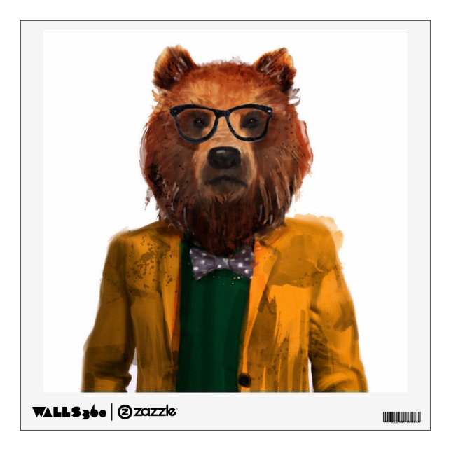 Best Dressed Bear Wall Decal (Front)