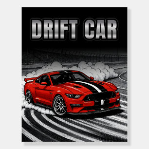 Best Drift Car Red Muscle Foam Board