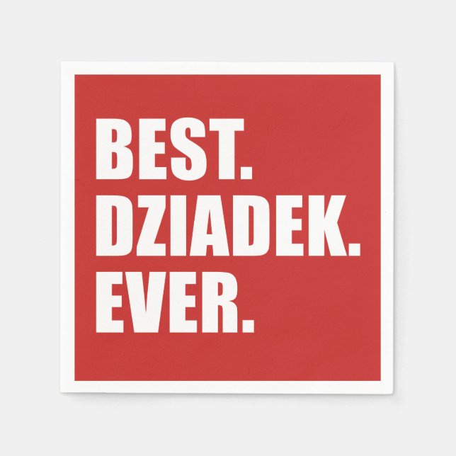 Best Dziadek Ever Polish Grandfather Party Paper Napkins (Front)