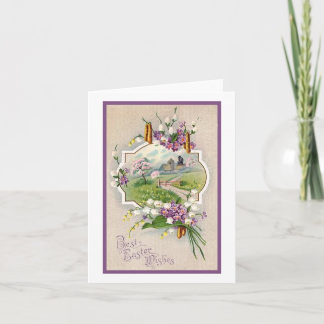 Best Easter Wishes Vintage Holiday Card (Front)