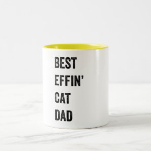 Best Effin' Cat Dad Two-Tone Coffee Mug