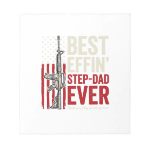 Best Effin Step-Dad Ever Patriotic Vintage Vector_ Notepad