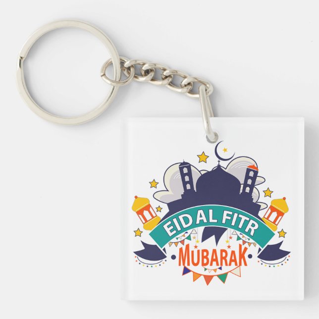 Best Eid Gift For Muslims - Eid Al-Fitr Al Mubarak Keychain (Front)