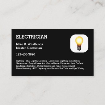 Best Electrician Business Cards | Zazzle