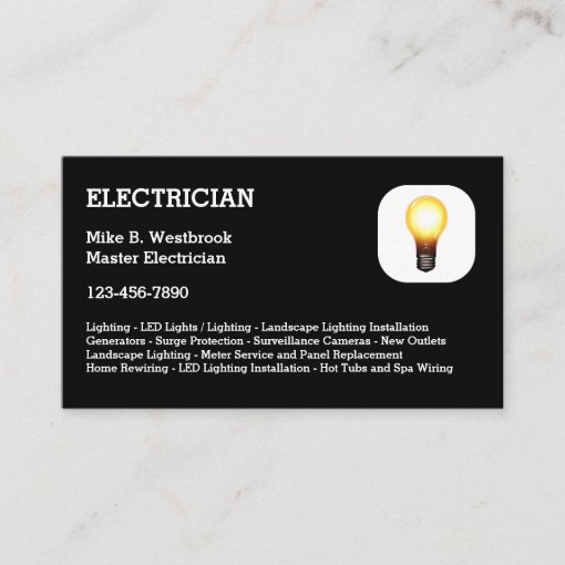 Best Electrician Business Cards | Zazzle