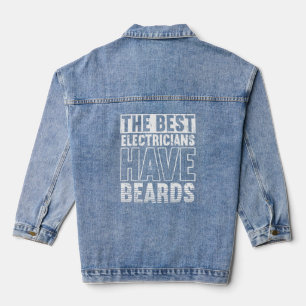 Best Electricians have beards Voltage Lineman Circ Denim Jacket