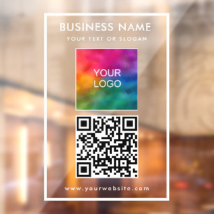 Best Elegant Business Logo Text QR Code Template Window Cling