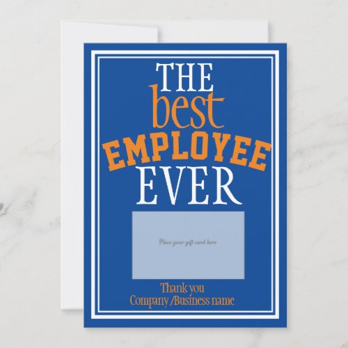 Best Employee Blue Typography Gift Card Holder
