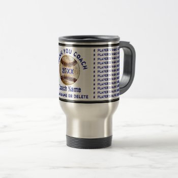 Best End Of Baseball Season Gifts To Coaches Travel Mug by YourSportsGifts at Zazzle