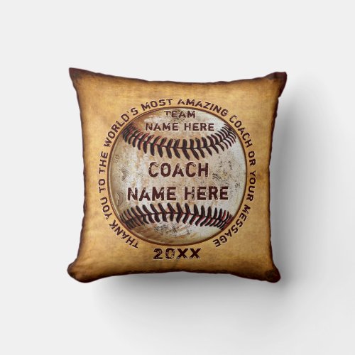 Best End of the Baseball Season Gifts to Coaches Throw Pillow