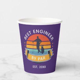 Best Engineer By Par Engineering Graduate Golfer Paper Cups