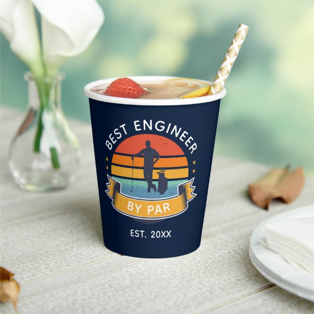 Best Engineer By Par Graduate Golf Lover Party Paper Cups (Insitu)