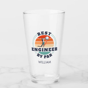 Best Engineer By Par Personalized Birthday Retro Glass