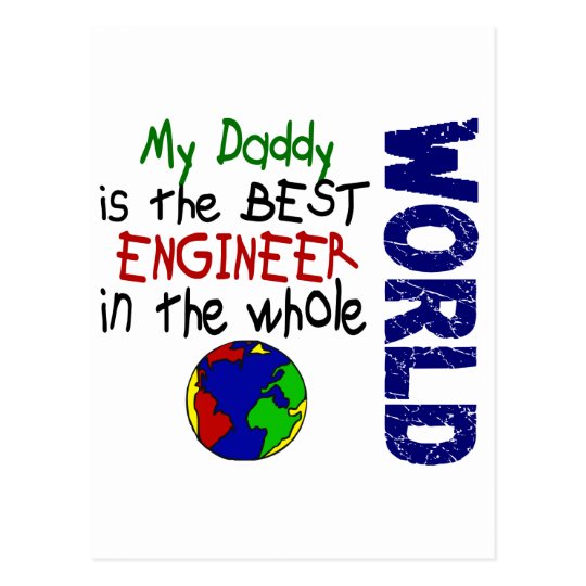 Best Engineer In World 2 (Daddy) Postcard