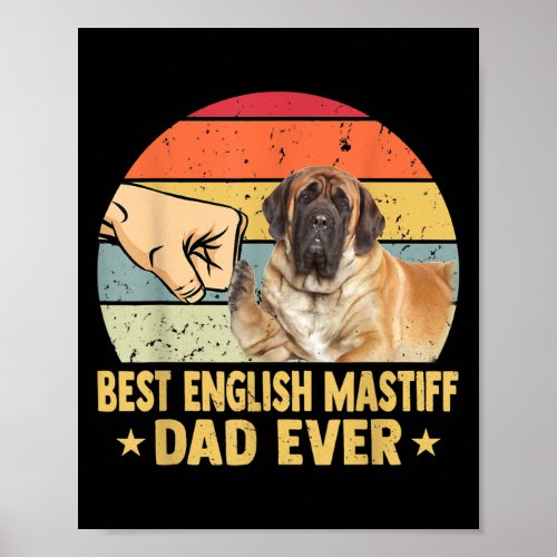 Best English Mastiff Dad Ever Retro Vintage Poster