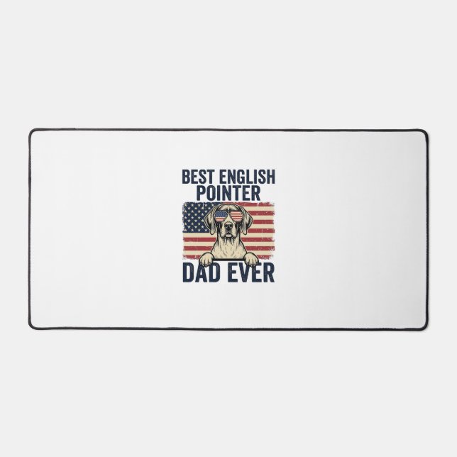 Best English Pointer Dad Ever Patriotic Dog Desk Mat (Front)