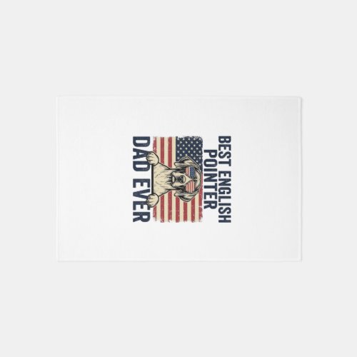 Best English Pointer Dad Ever Patriotic Dog Rug