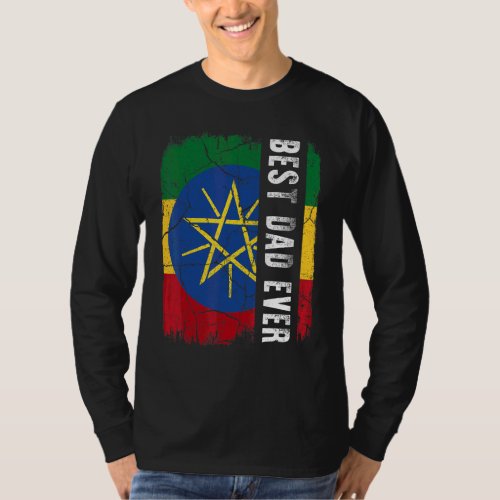 Best Ethiopian Dad Ever Ethiopia Flag Daddy Father T_Shirt