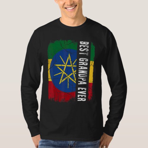 Best Ethiopian Grandpa Ever Ethiopia Flag Fathers T_Shirt