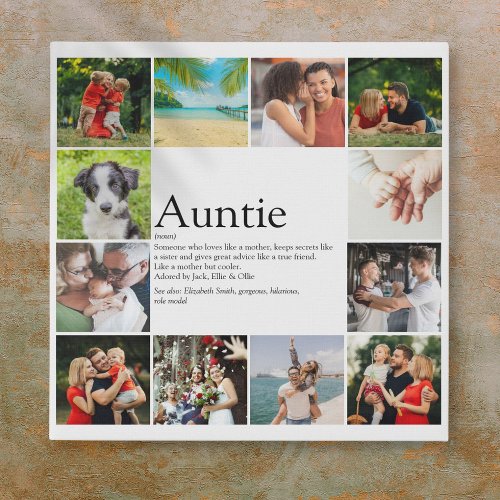Best Ever Aunt Auntie Tia Definition 12 Photo Faux Canvas Print