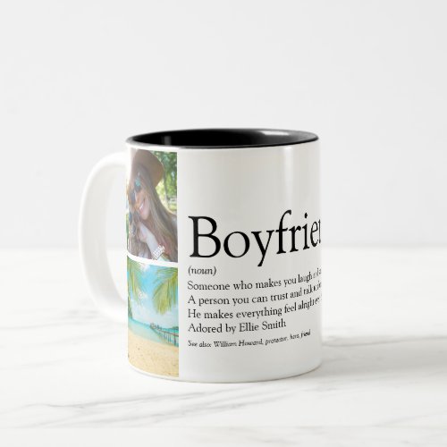 Best Ever Boyfriend Definition 4 Photo Collage Two_Tone Coffee Mug