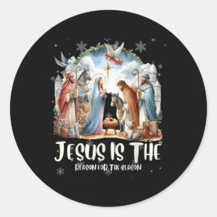 Best Ever Christmas Cool Jesus Nativity Scene Chri Classic Round Sticker