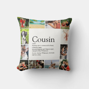 Best Ever Cousin Definition 12 Photo Fun Throw Pillow