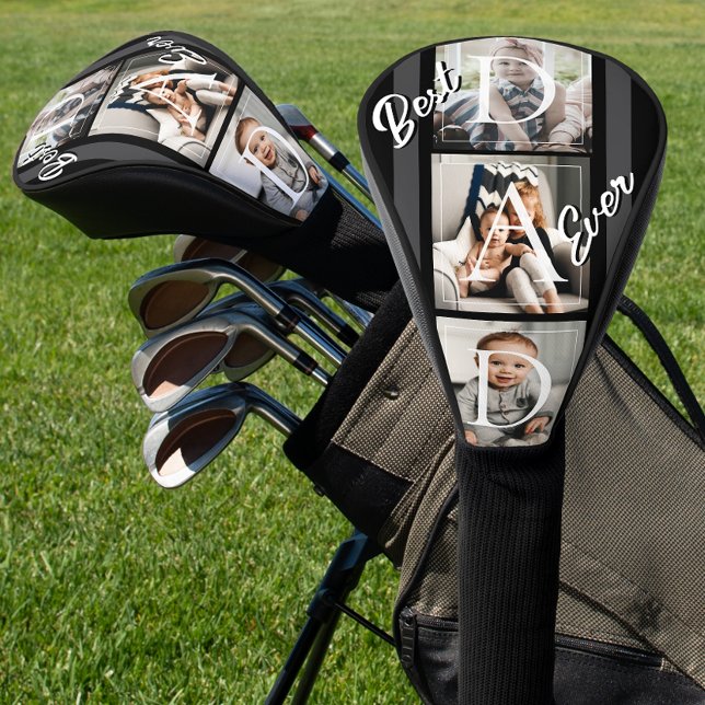 Best Ever Dad 3 Photo Golf Head Cover (Creator Uploaded)