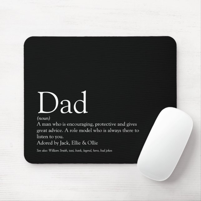Best Ever Dad Daddy Father Definition Black Mouse Pad (With Mouse)