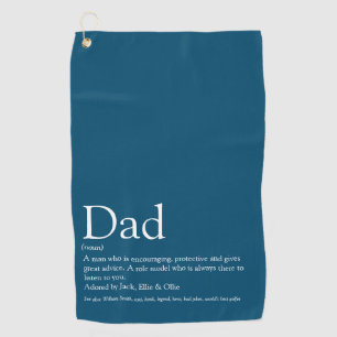 Best Ever Dad, Daddy, Father Definition Blue Fun Golf Towel