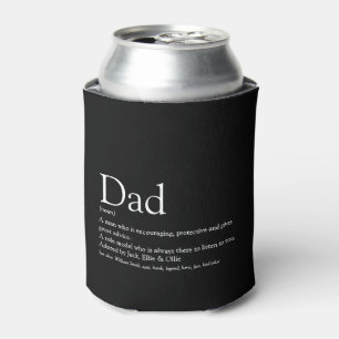 Best Ever Dad Daddy Father Definition Fun Black Can Cooler