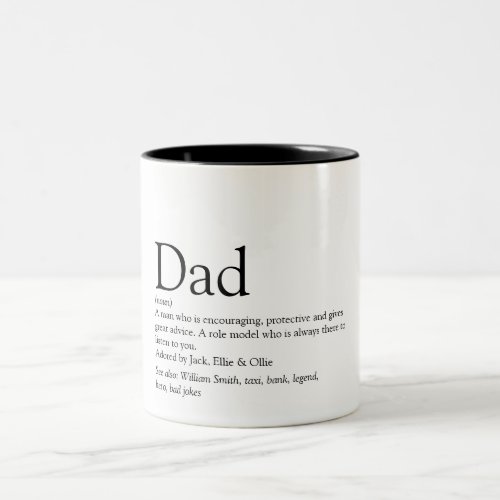 Best Ever Dad Daddy Father Definition Fun Two_Tone Coffee Mug