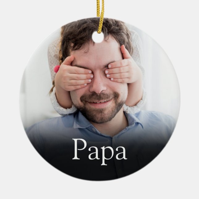 Best Ever Dad, Daddy, Father Definition Photo Ceramic Ornament (Front)