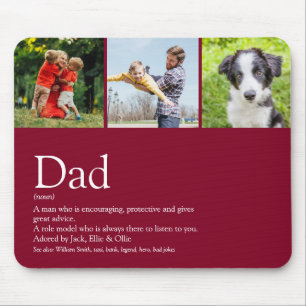 Best Ever Dad Father Definition Photo Burgundy Mouse Pad