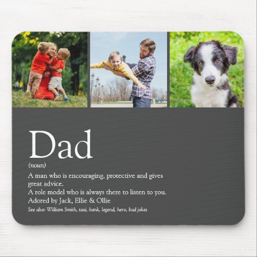 Best Ever Dad Father Definition Photo Gray Mouse Pad