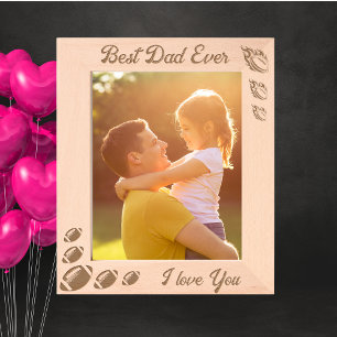 Best Ever Dad Football Fathers Day Gift Laser Engraved Frames