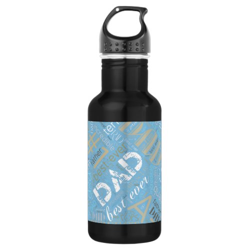 Best Ever Dad Word Cloud Blue ID263 Stainless Steel Water Bottle
