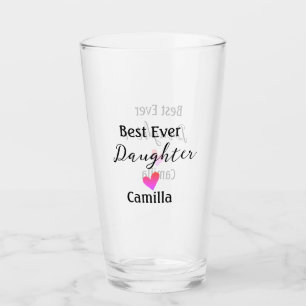 Best ever daughter add name dad mom daughter day l glass