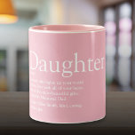 Best Ever Daughter Definition Pink Two-Tone Coffee Mug<br><div class="desc">Personalise for your special daughter or hija to create a unique gift. A perfect way to show her how amazing she is every day. Designed by Thisisnotme©</div>