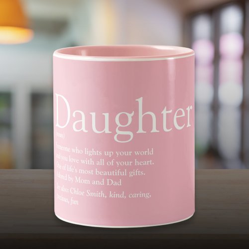Best Ever Daughter Definition Pink Two_Tone Coffee Mug