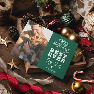 Best Ever Dog Dad Photo Holiday Card
