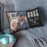 Best Ever Dog Dad | Photo Lumbar Pillow<br><div class="desc">Celebrate Father's Day with a stylish twist! This modern photo scatter cushion is the ultimate gift for dog dads to your fur baby. The pillow boasts the heartfelt message 'BEST EVER DOG DAD' and can be personalized with your favorite family photo and personalized with your dogs name. the pillow is...</div>