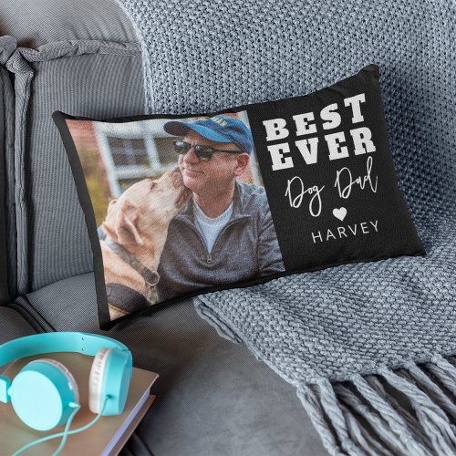 Best Ever Dog Dad  Photo Lumbar Pillow