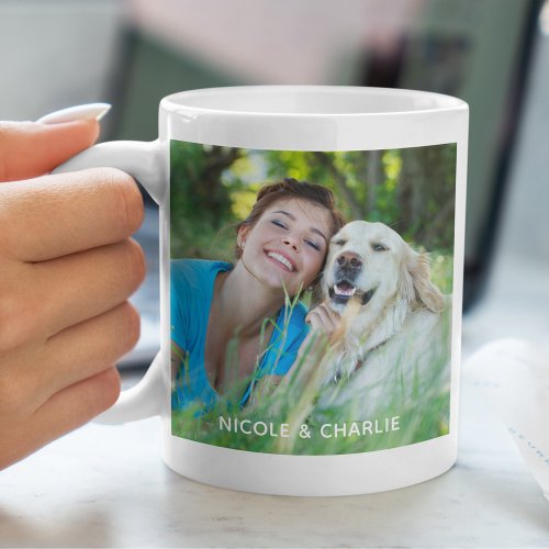 Best Ever Dog Mom Personalized Pet 2 Photo Coffee Mug