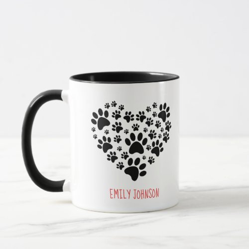 Best Ever Dog Mom with Paw Hearts Mug