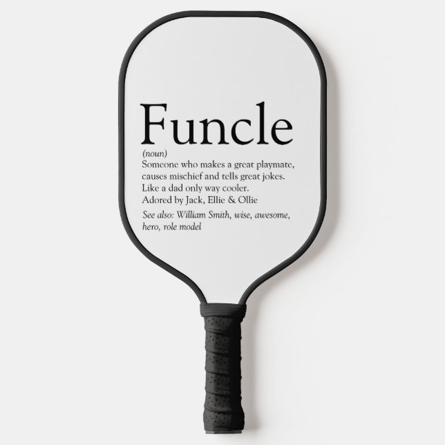 Best Ever Funcle Uncle Modern Definition Pickleball Paddle (Front)