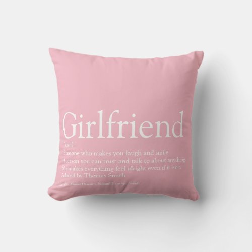 Best Ever Girlfriend Definition Chic Modern Throw Pillow