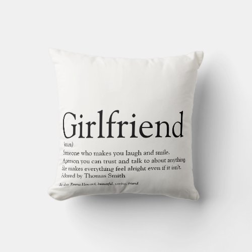 Best Ever Girlfriend Definition Modern Throw Pillow