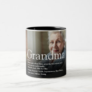 Best Ever Grandma, Grandmother Definition Photo Two-Tone Coffee Mug
